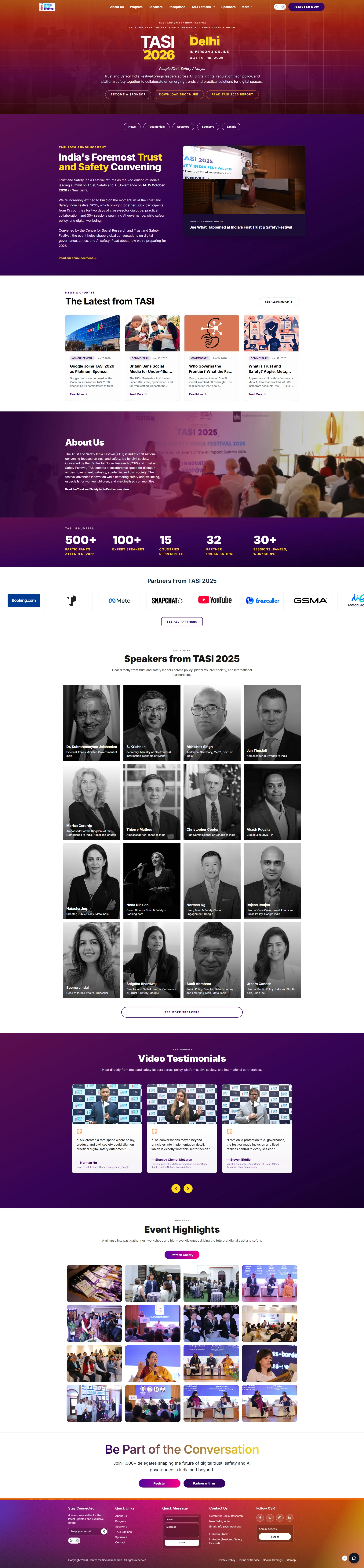TASI 2026 landing page